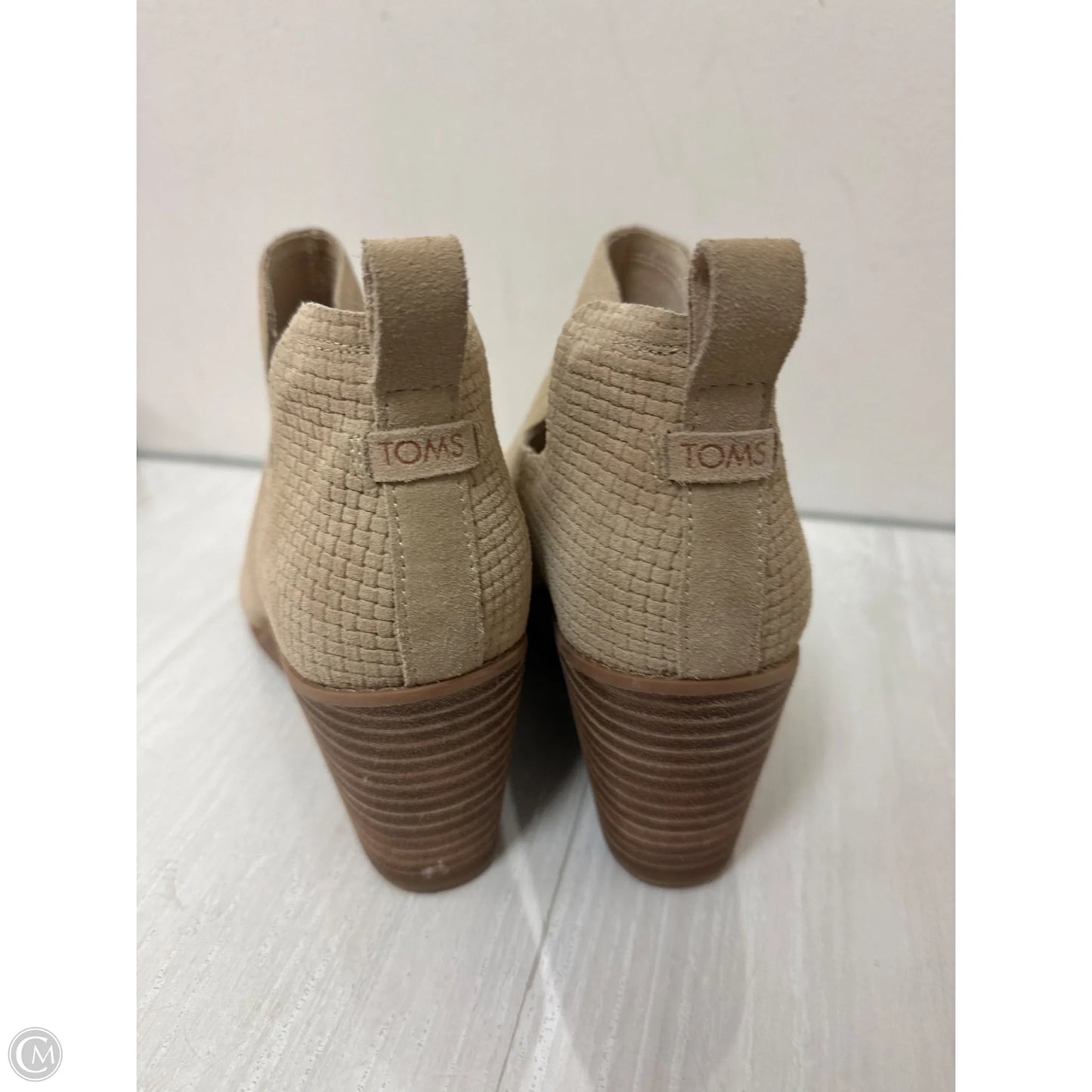 Boots Ankle Heels By Toms In Cream, Size: 8.5