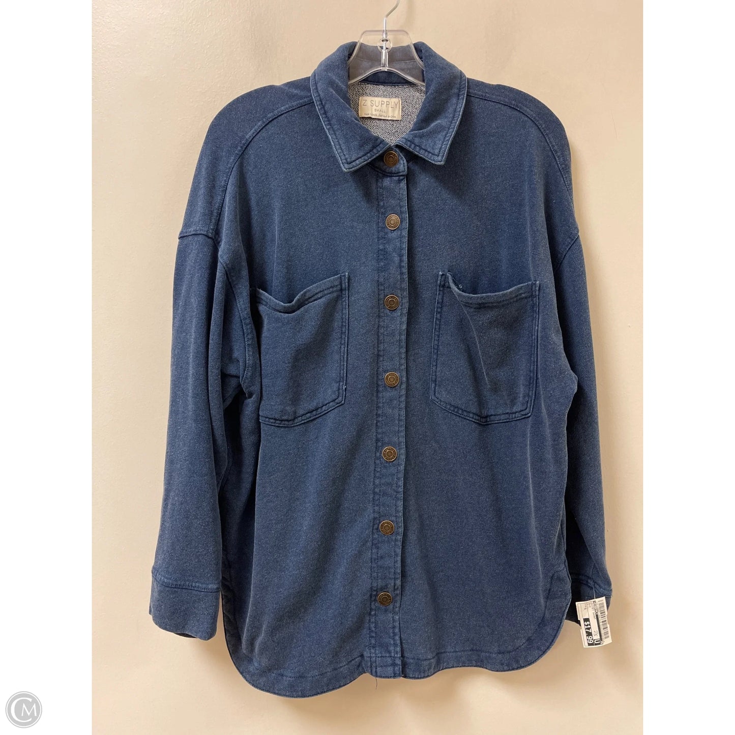Jacket Shirt By Z Supply In Blue, Size: S