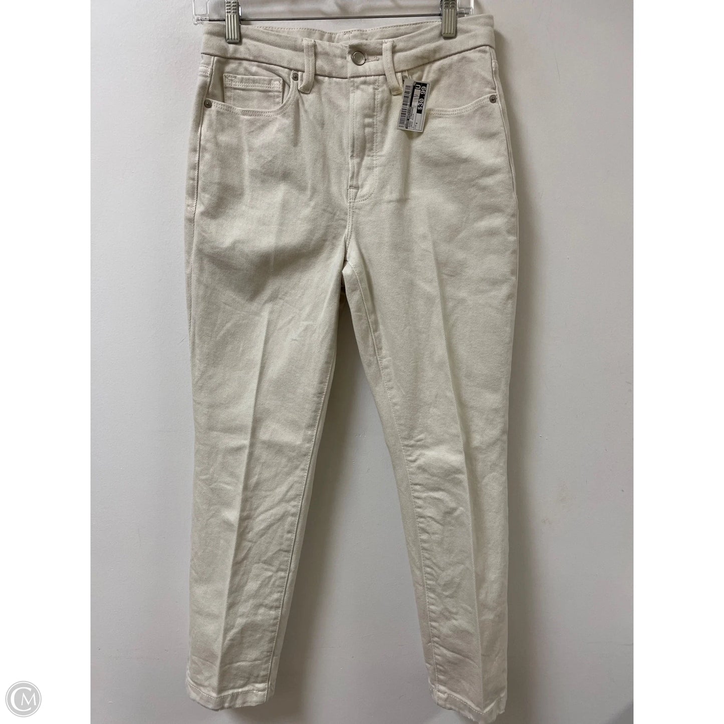 Jeans Straight By Good American In Cream Denim, Size: 4