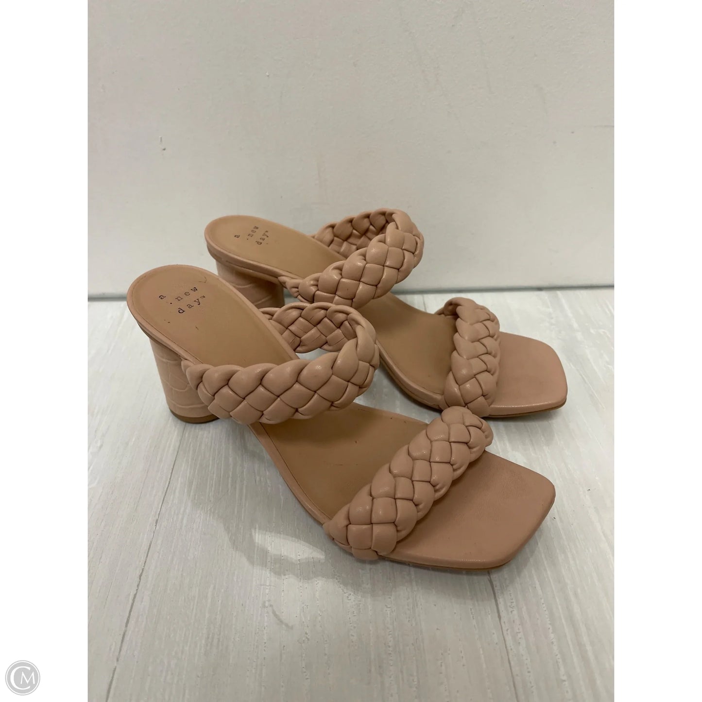 Sandals Heels Block By A New Day In Cream, Size: 9.5