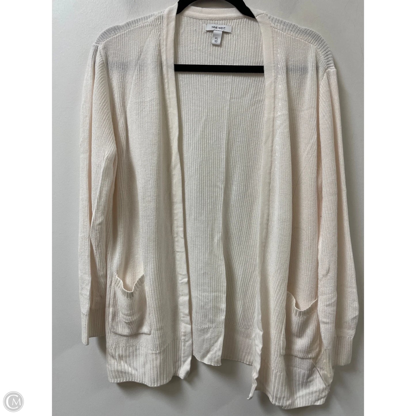Sweater Cardigan By Nine West In Cream, Size: Xl