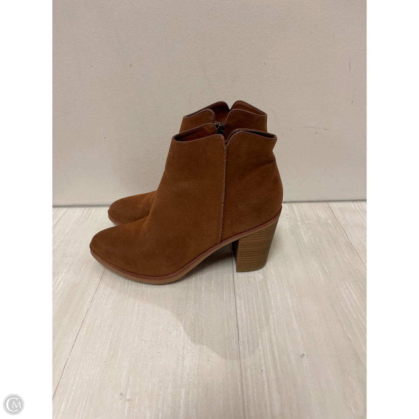Boots Ankle Heels By Mia In Brown, Size: 7.5