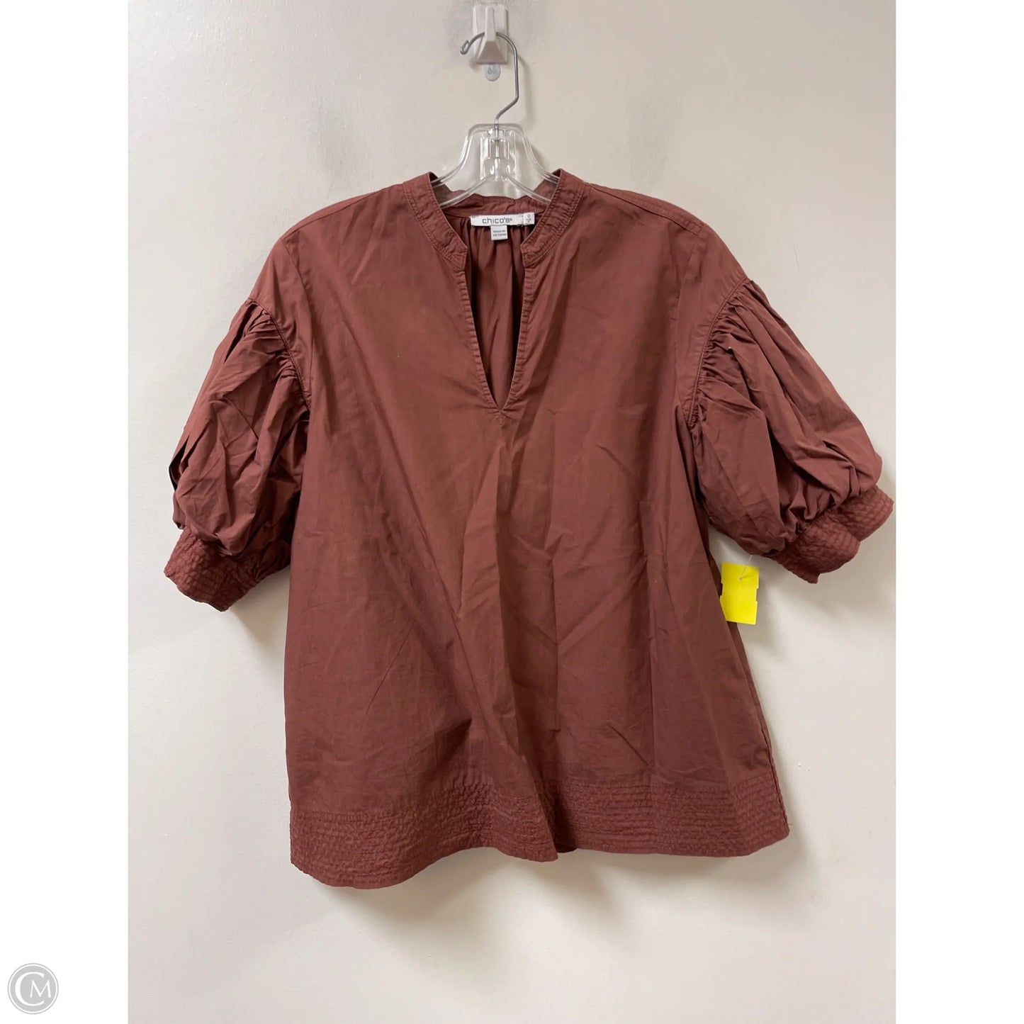 Top Short Sleeve By Chicos In Brown, Size: S