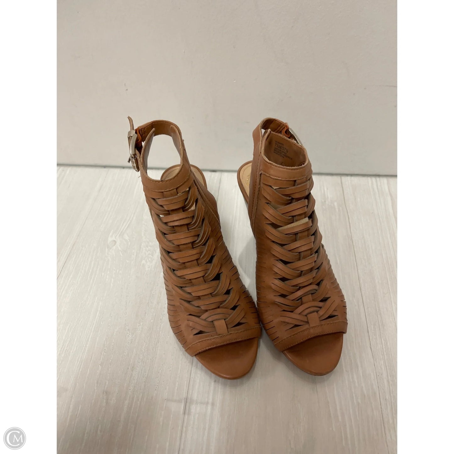 Sandals Heels Block By Vince Camuto In Brown, Size: 7.5