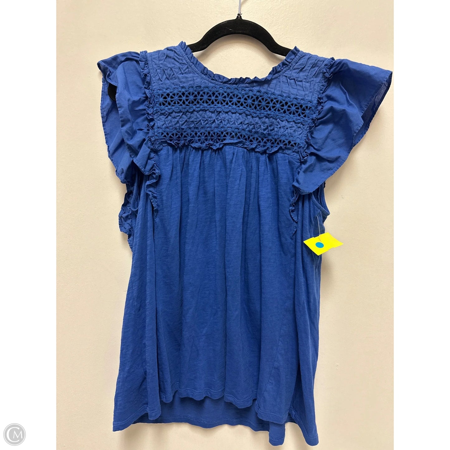 Top Short Sleeve By Loft In Blue, Size: L