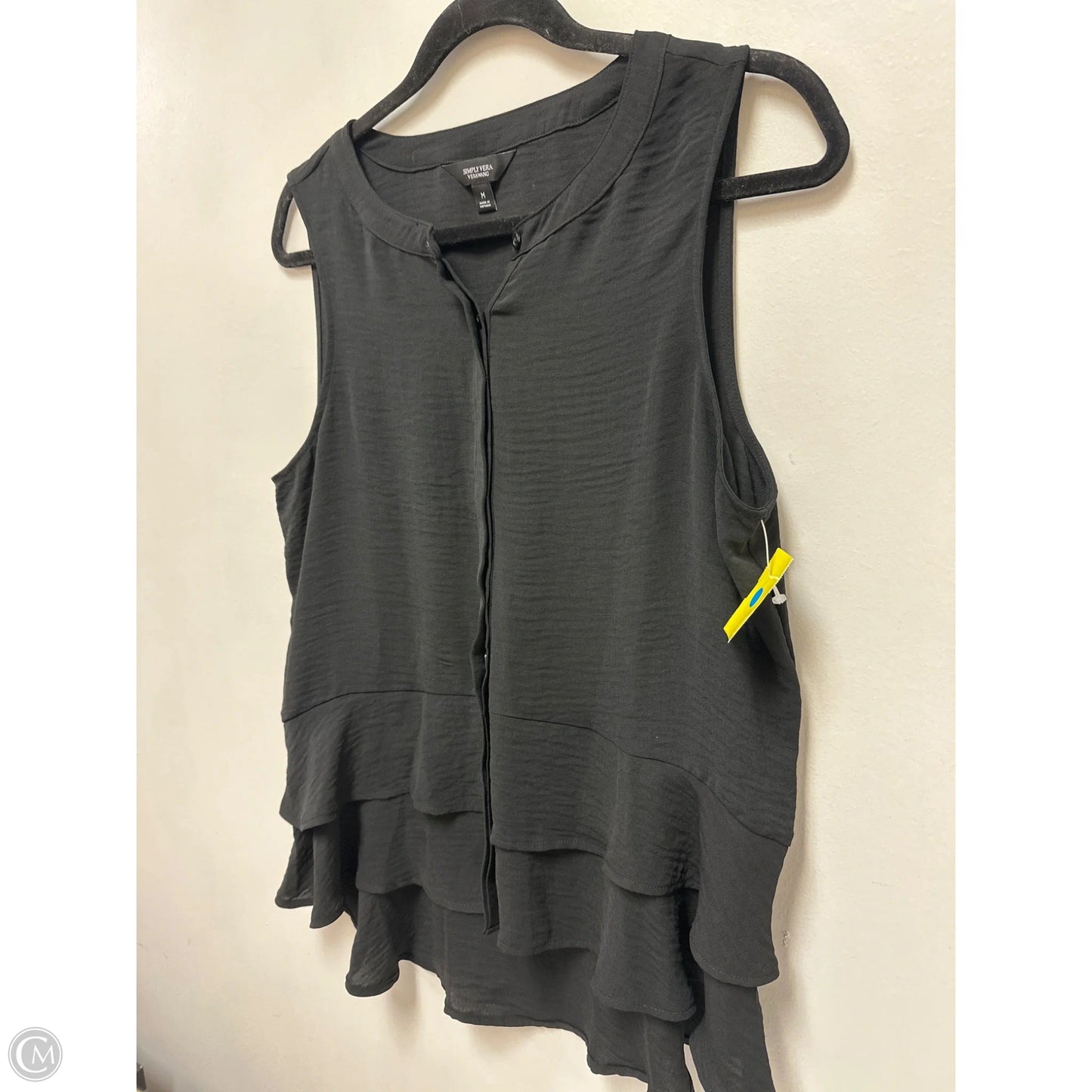 Blouse Sleeveless By Simply Vera In Black, Size: M