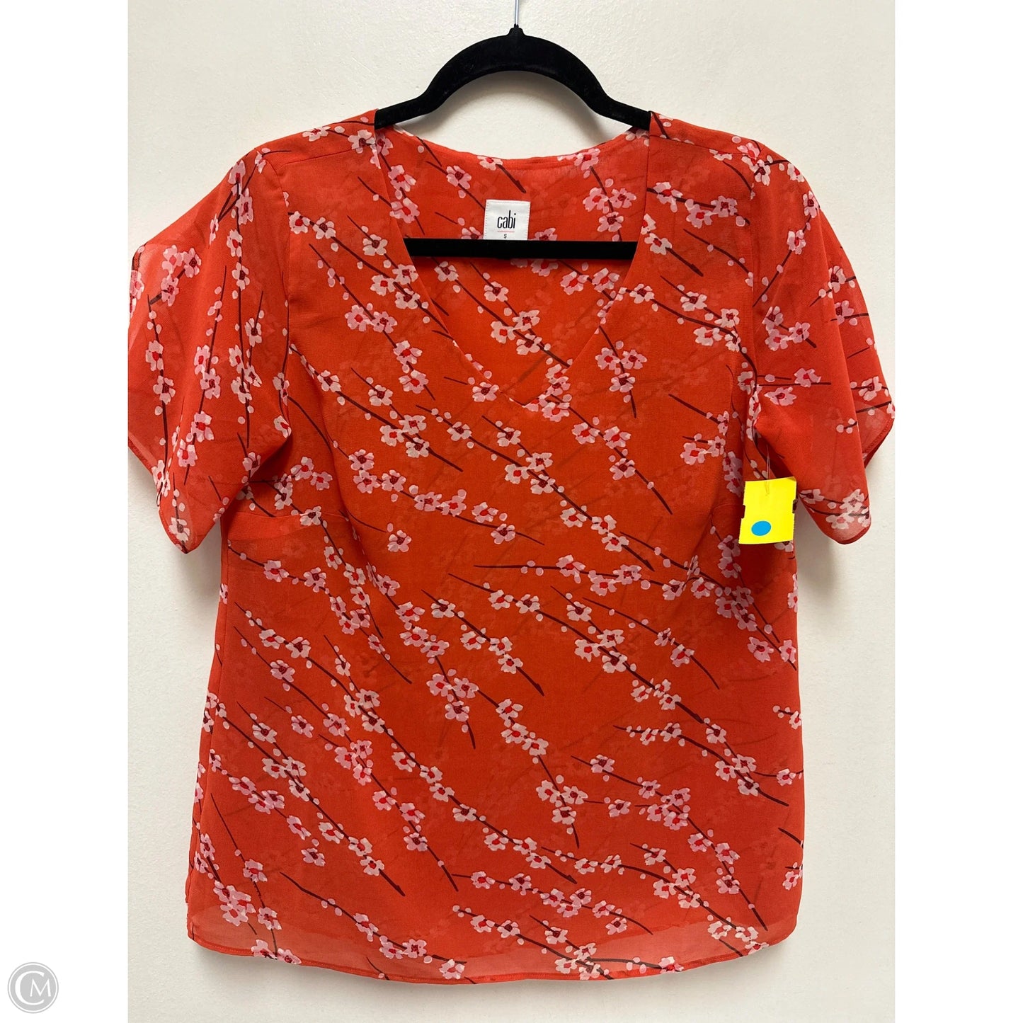 Top Short Sleeve By Cabi In Orange, Size: S