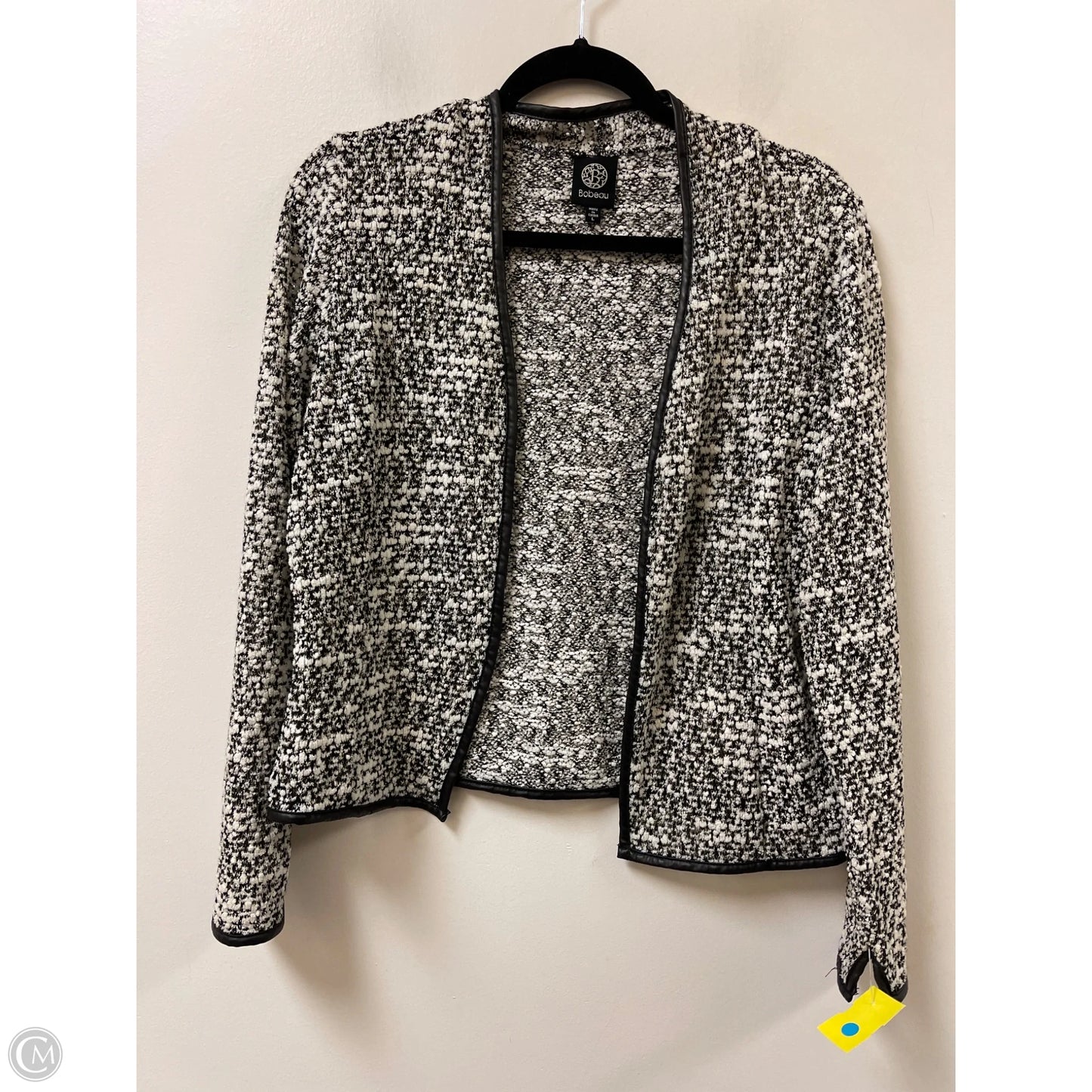 Sweater Cardigan By Bobeau In Black & White, Size: L