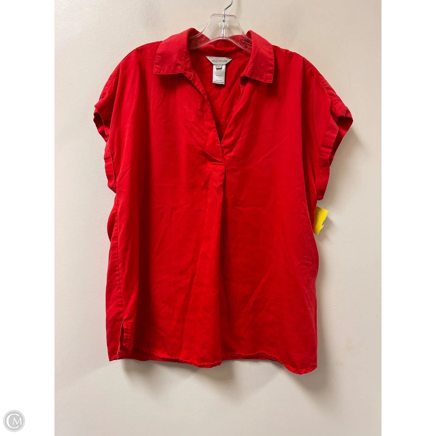 Top Short Sleeve By Multiples In Red, Size: L
