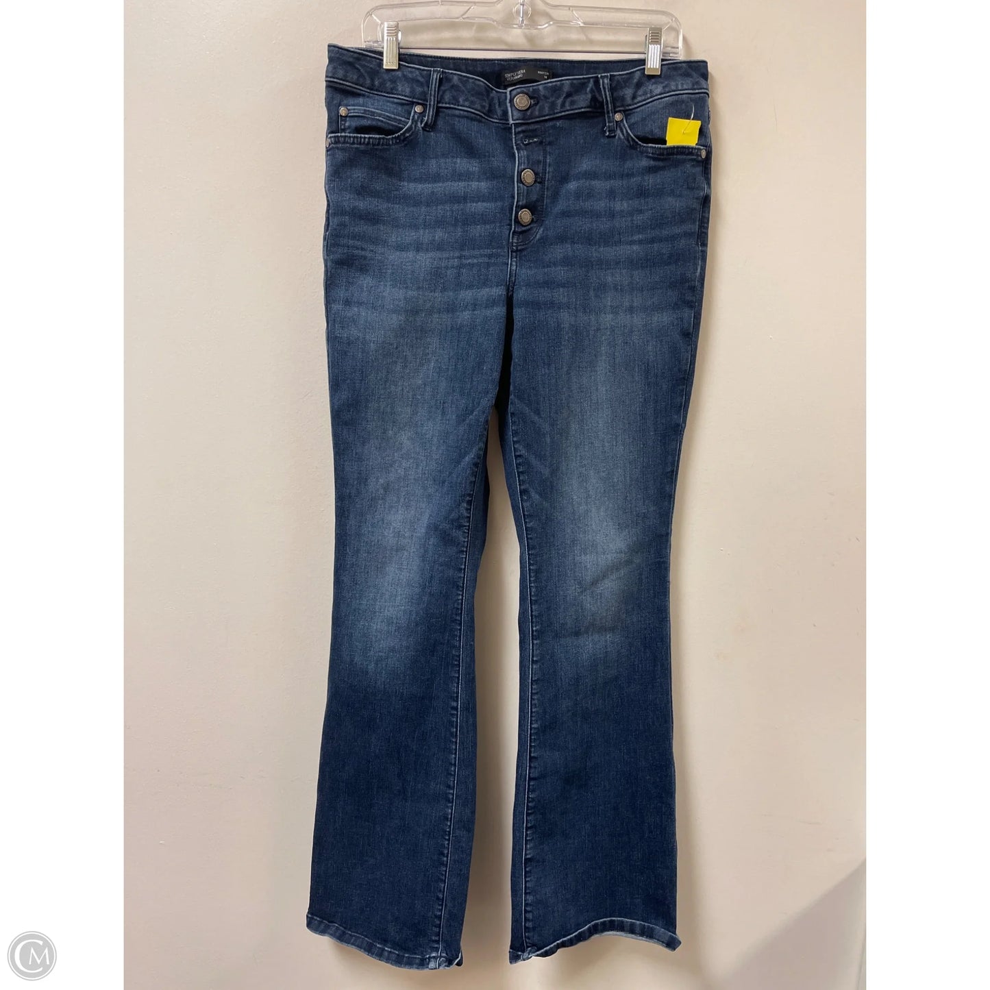 Jeans Boot Cut By Simply Vera In Blue Denim, Size: 14