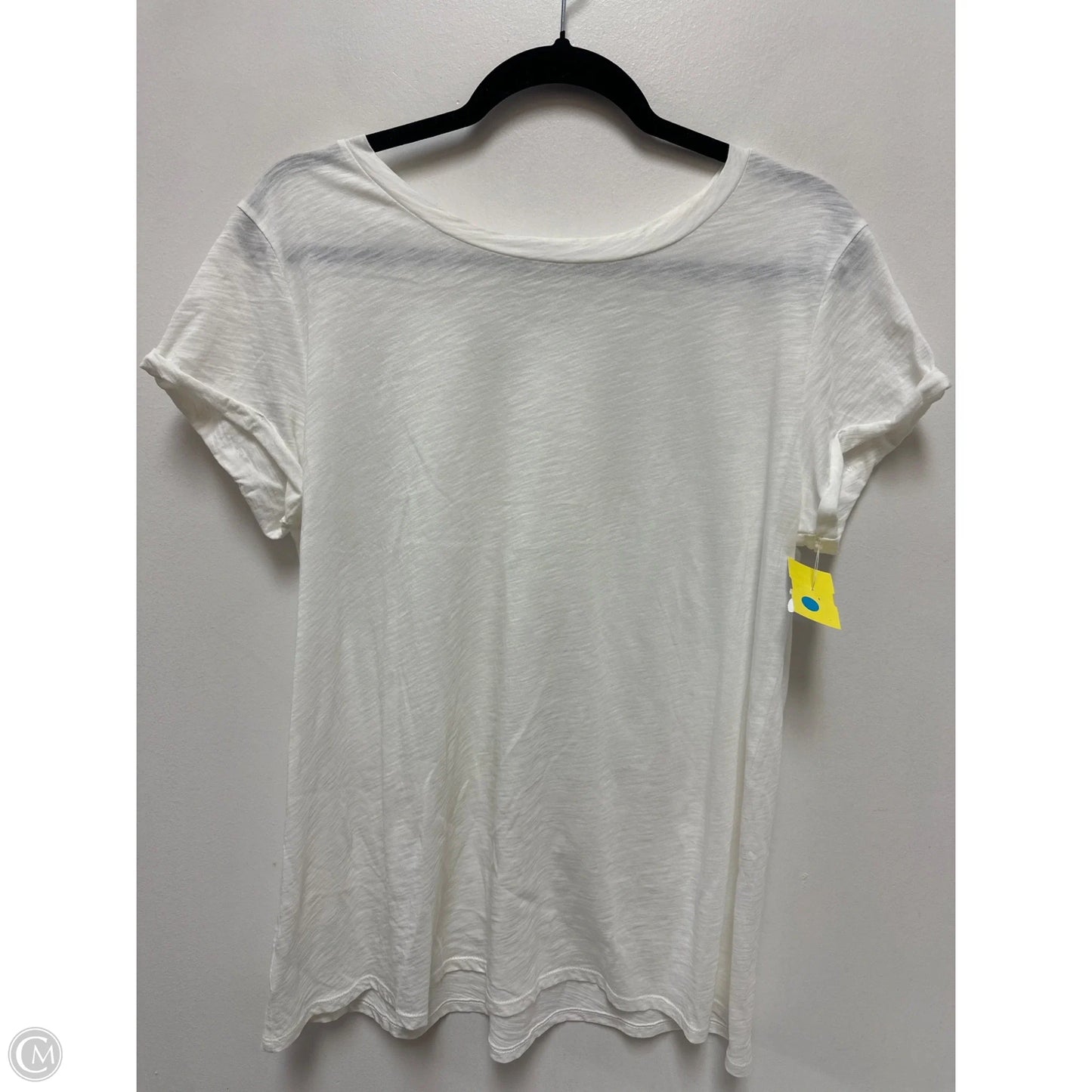 Top Short Sleeve By Loft In White, Size: L