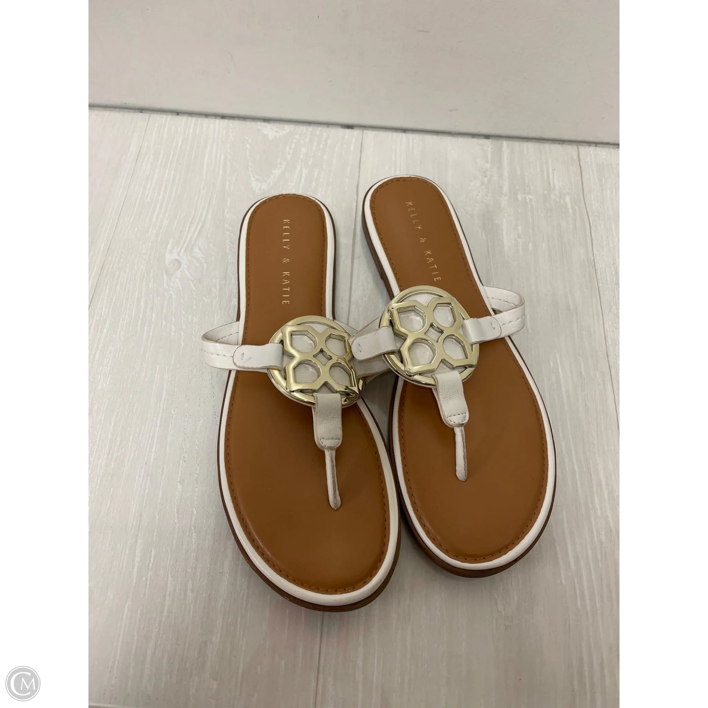 Sandals Flip Flops By Kelly And Katie In White, Size: 10