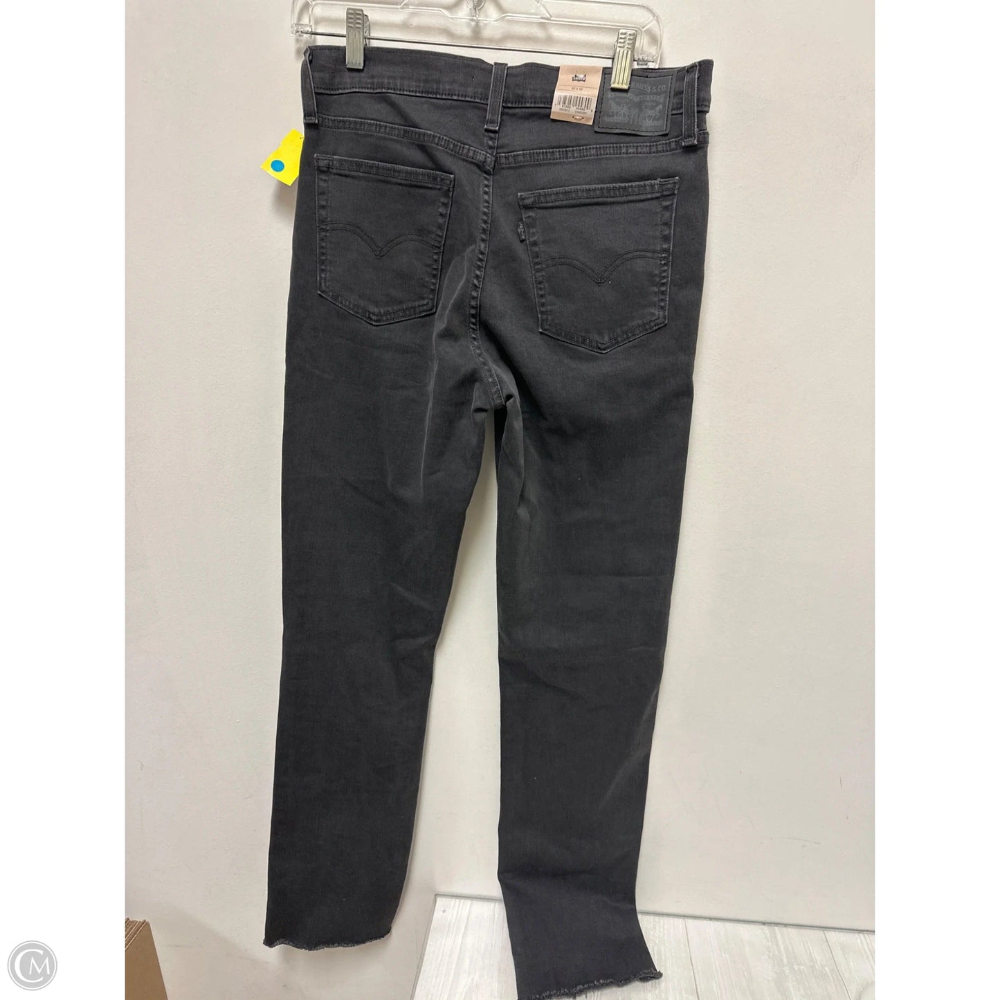 Jeans Straight By Levis In Grey Denim, Size: 10