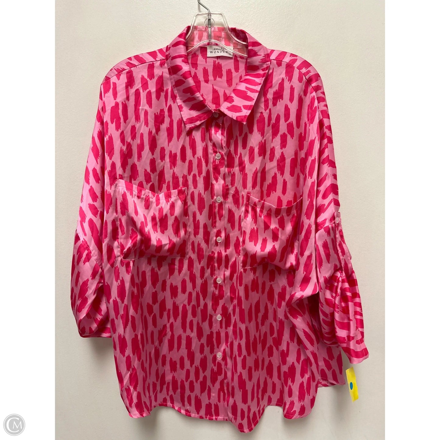 Blouse Long Sleeve By Emily Wonder In Pink, Size: 1x