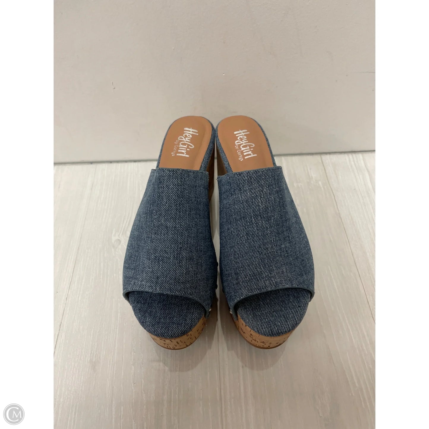 Sandals Heels Block By Corkys In Blue, Size: 10