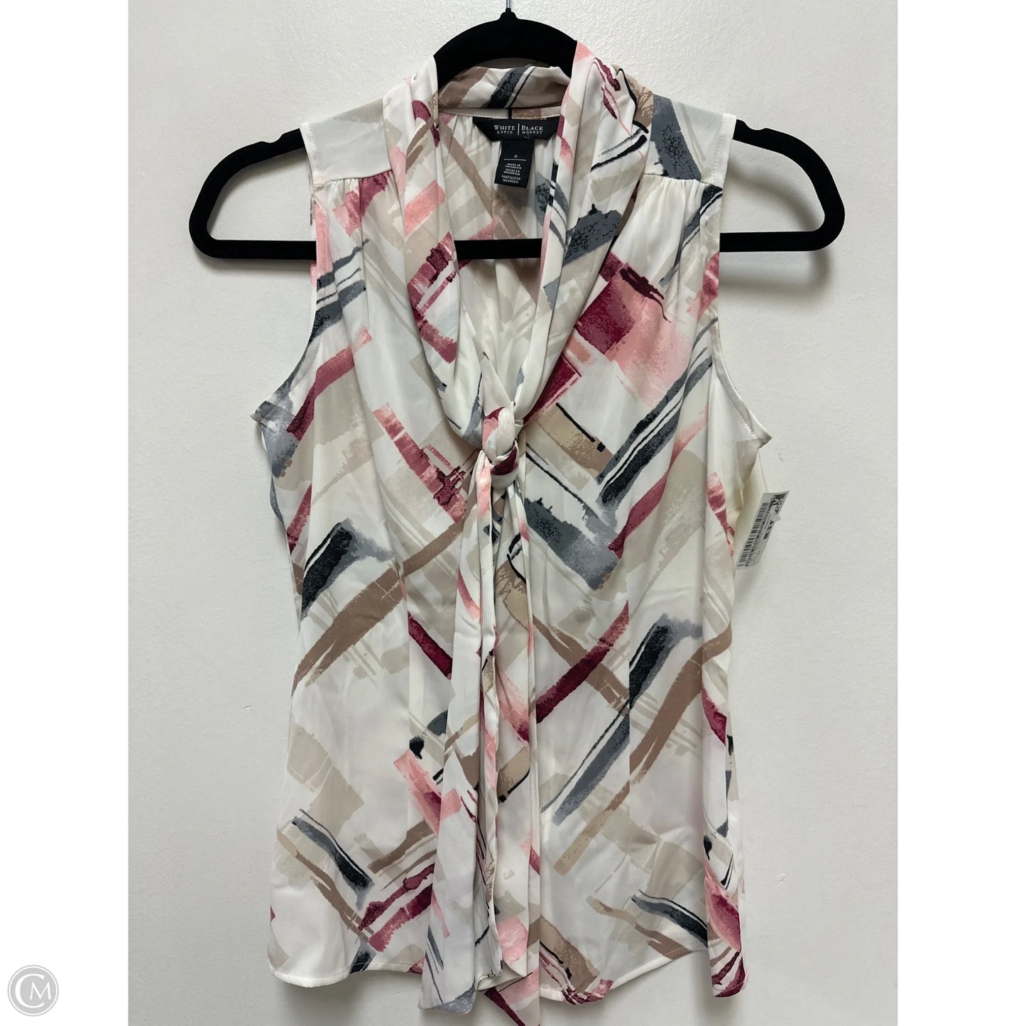 Top Sleeveless By White House Black Market In Pink & White, Size: Xs