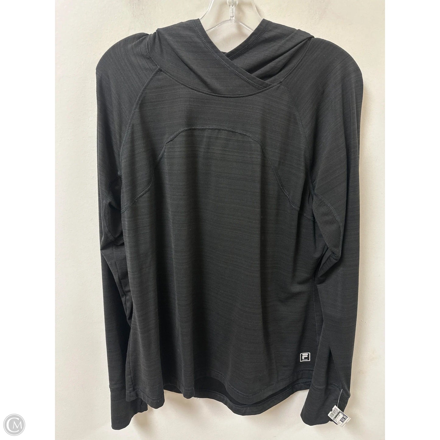 Athletic Top Long Sleeve Hoodie By Fila In Black, Size: Xl