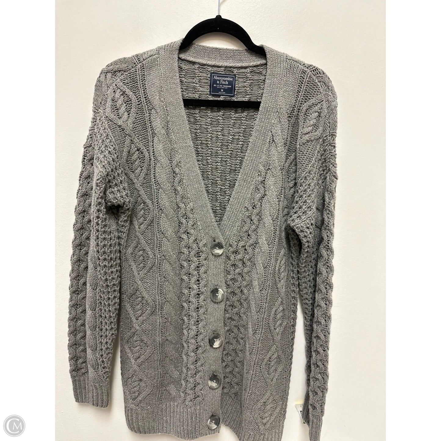 Sweater Cardigan By Abercrombie And Fitch In Grey, Size: M
