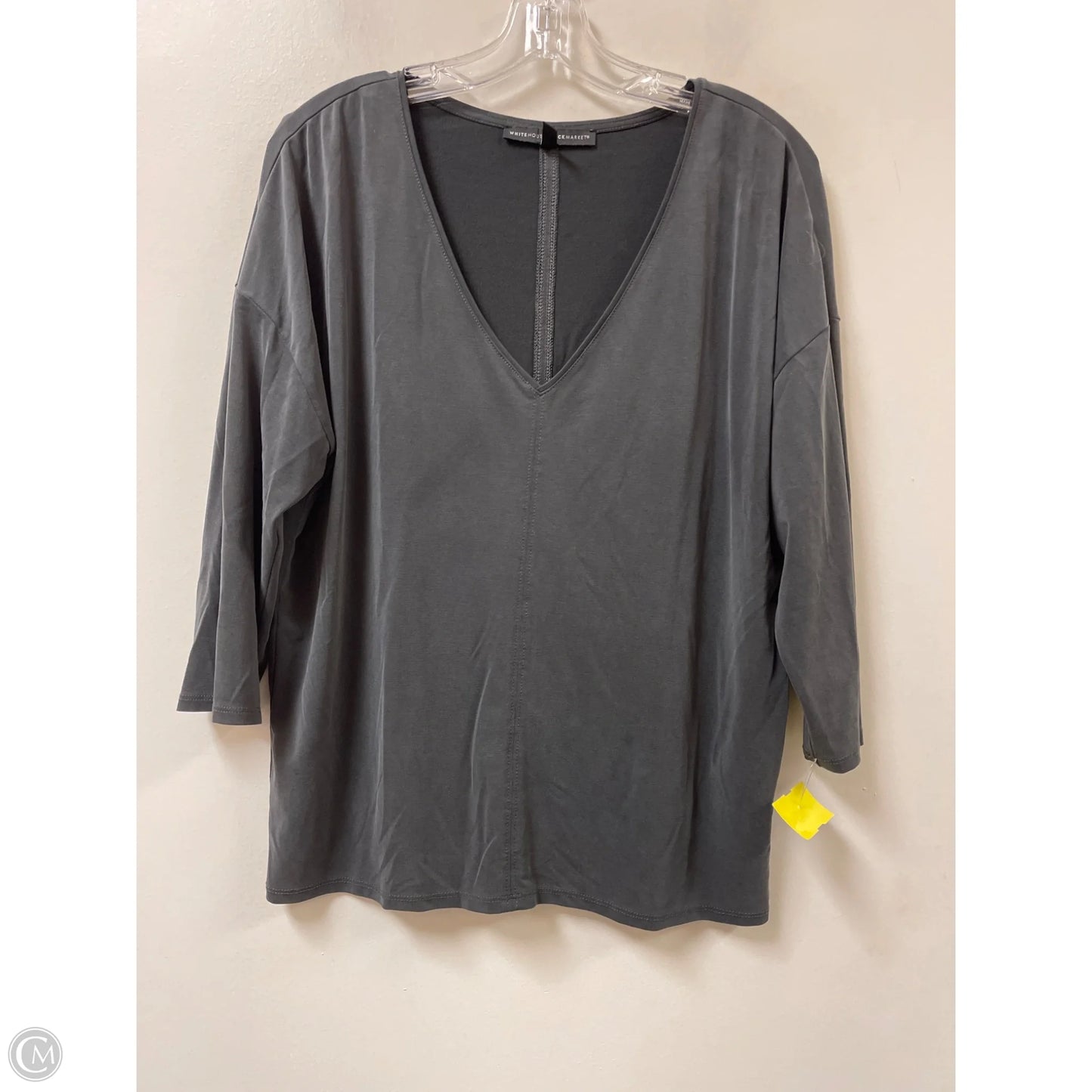 Top Long Sleeve By White House Black Market In Grey, Size: L