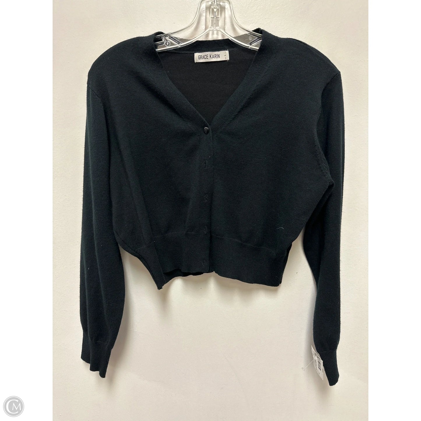 Sweater Cardigan By Grace Karin In Black, Size: L