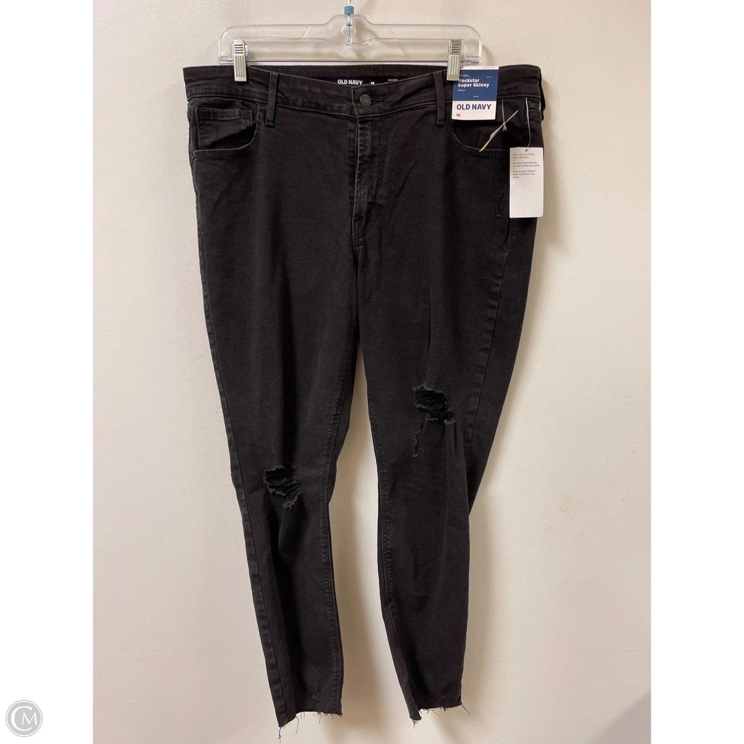 Jeans Skinny By Old Navy In Black Denim, Size: 16
