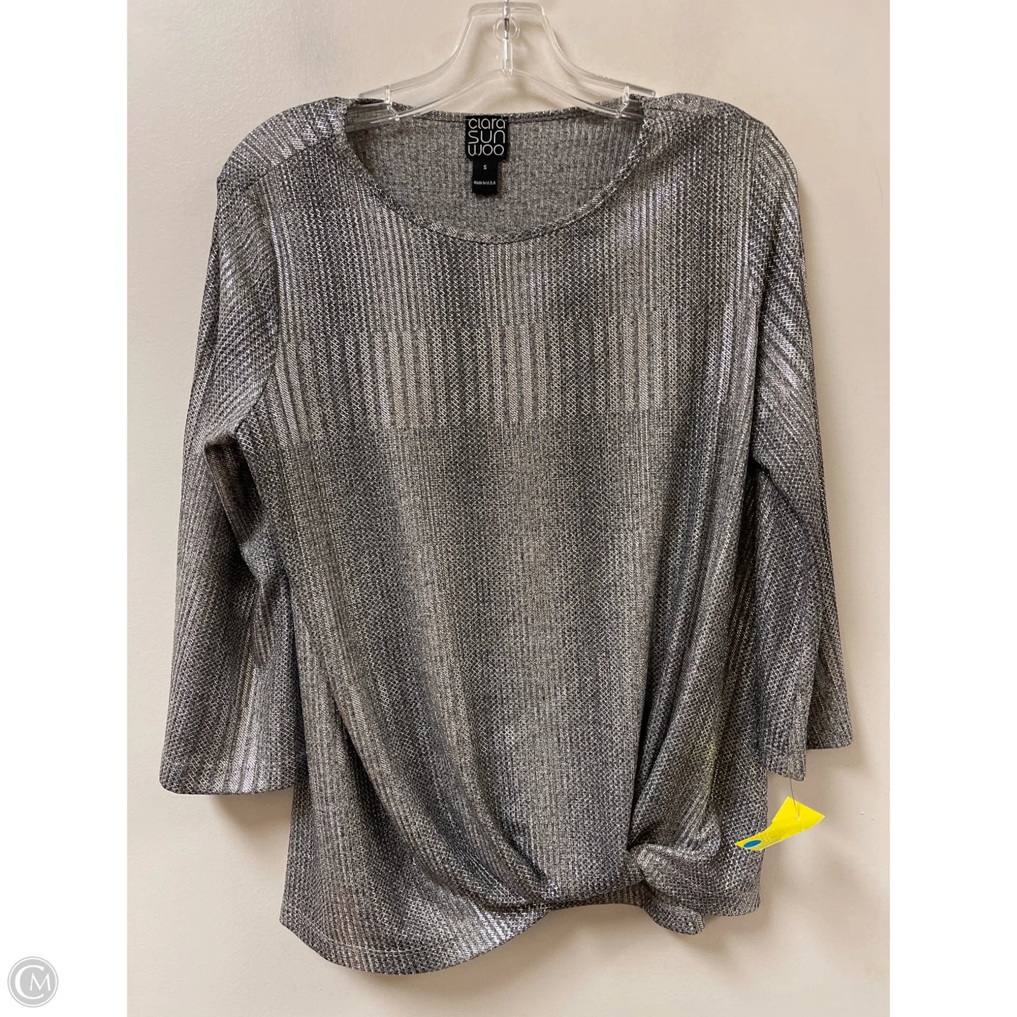 Top Long Sleeve By Clara Sun Woo In Silver, Size: S