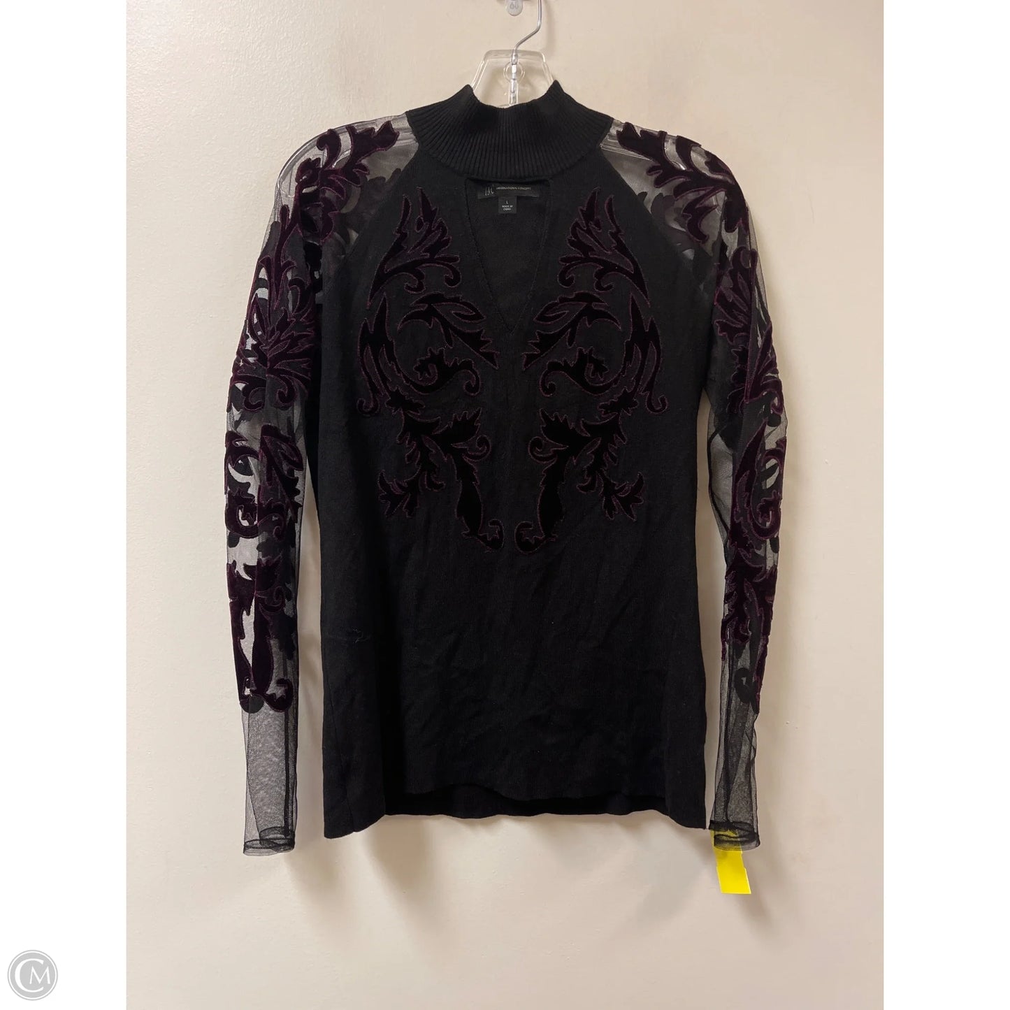 Sweater By Inc In Black & Purple, Size: L