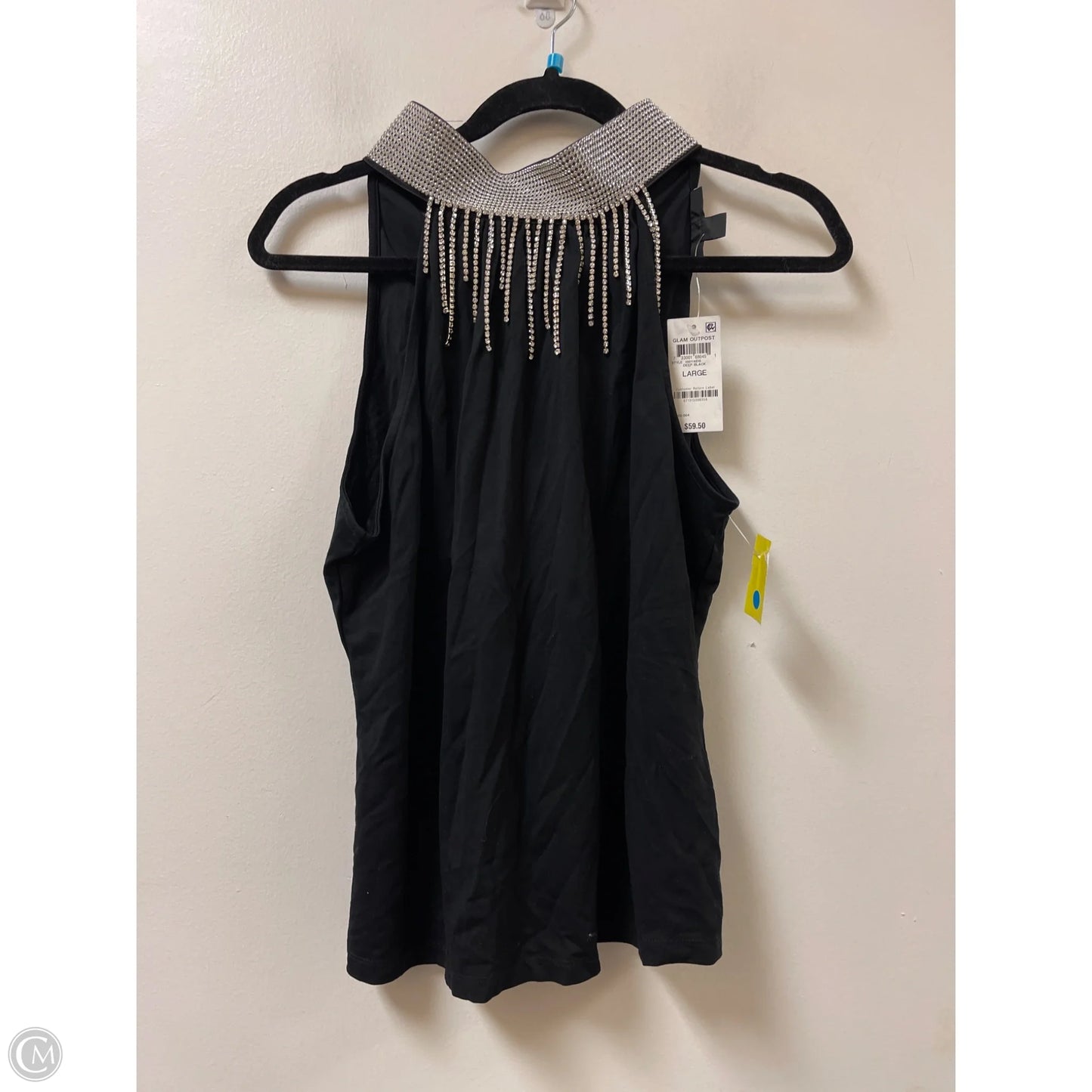 Top Sleeveless By Inc In Black & Silver, Size: L