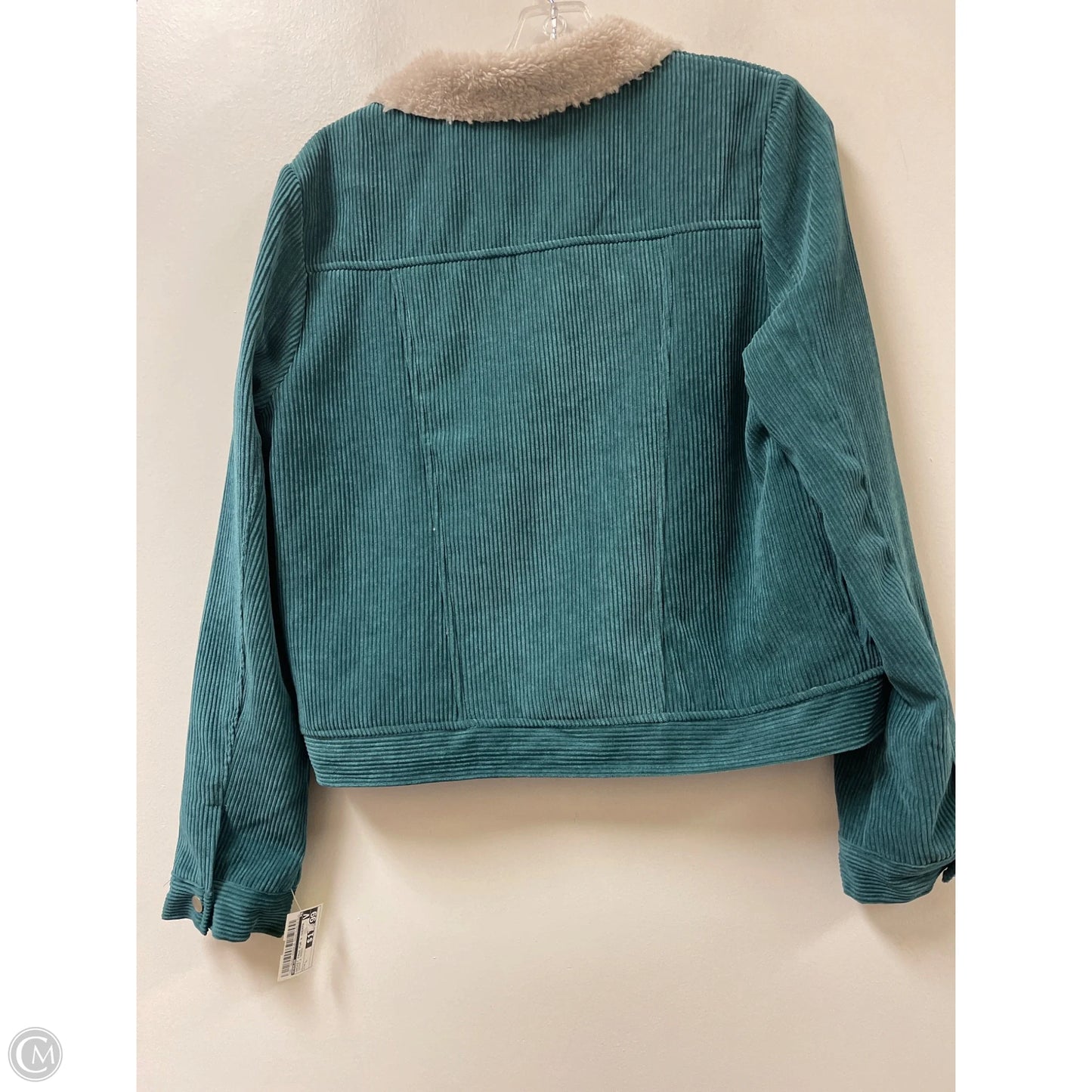 Jacket Faux Fur & Sherpa By Favlux In Cream & Green, Size: L