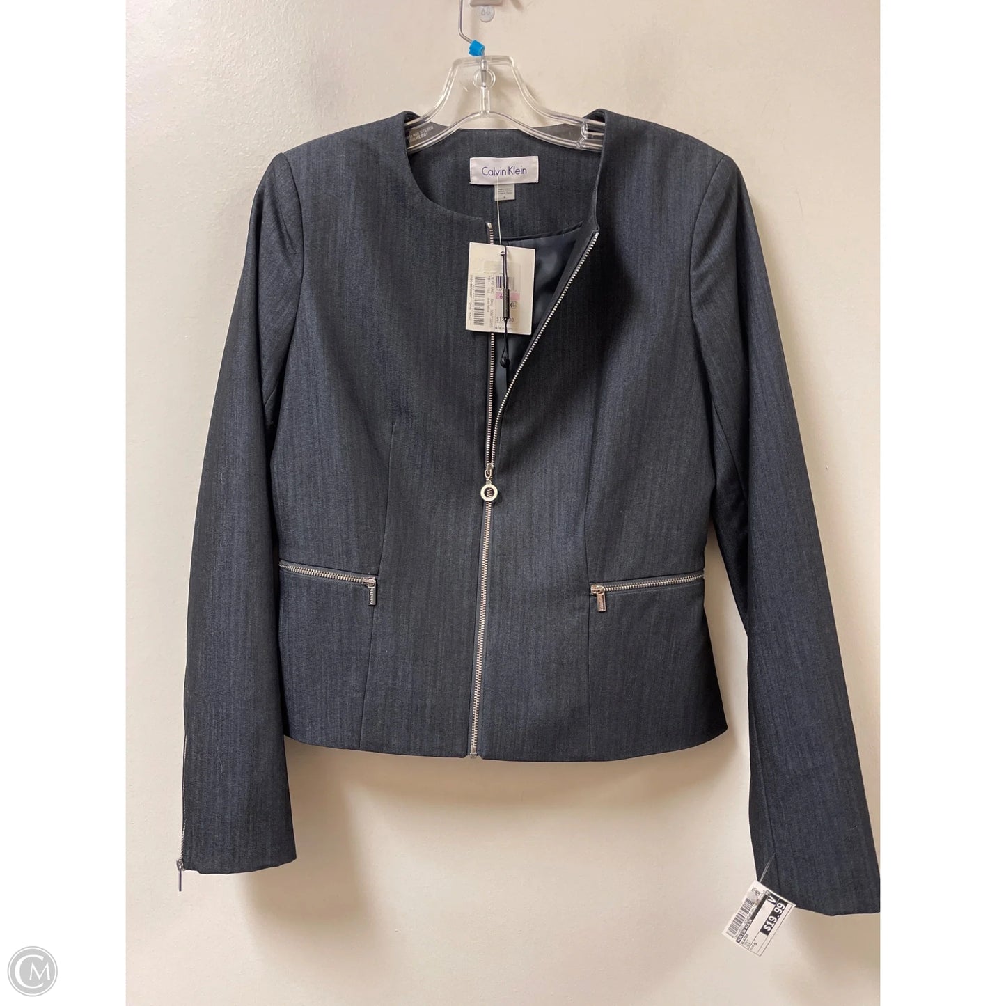 Blazer By Calvin Klein In Grey, Size: S