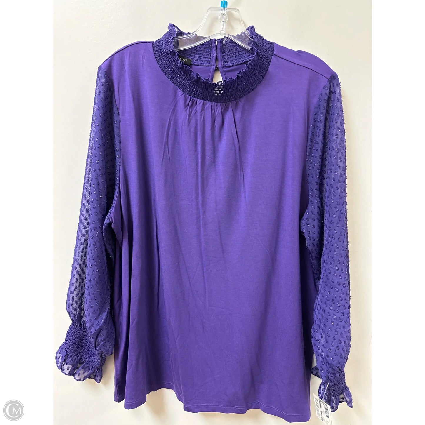 Top Long Sleeve By Talbots In Purple, Size: 2x