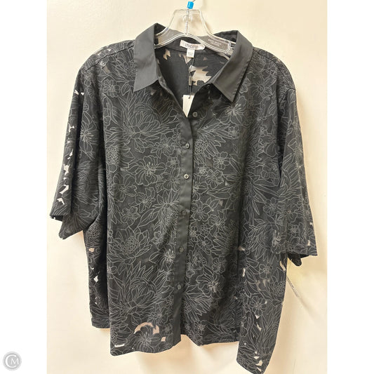 Blouse Short Sleeve By Chicos In Black, Size: 1x