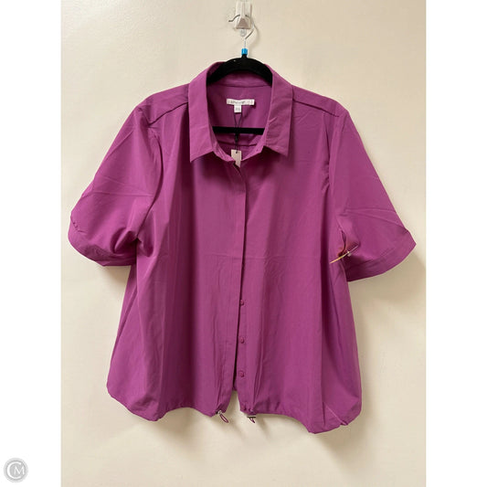 Blouse Short Sleeve By Chicos In Purple, Size: 1x