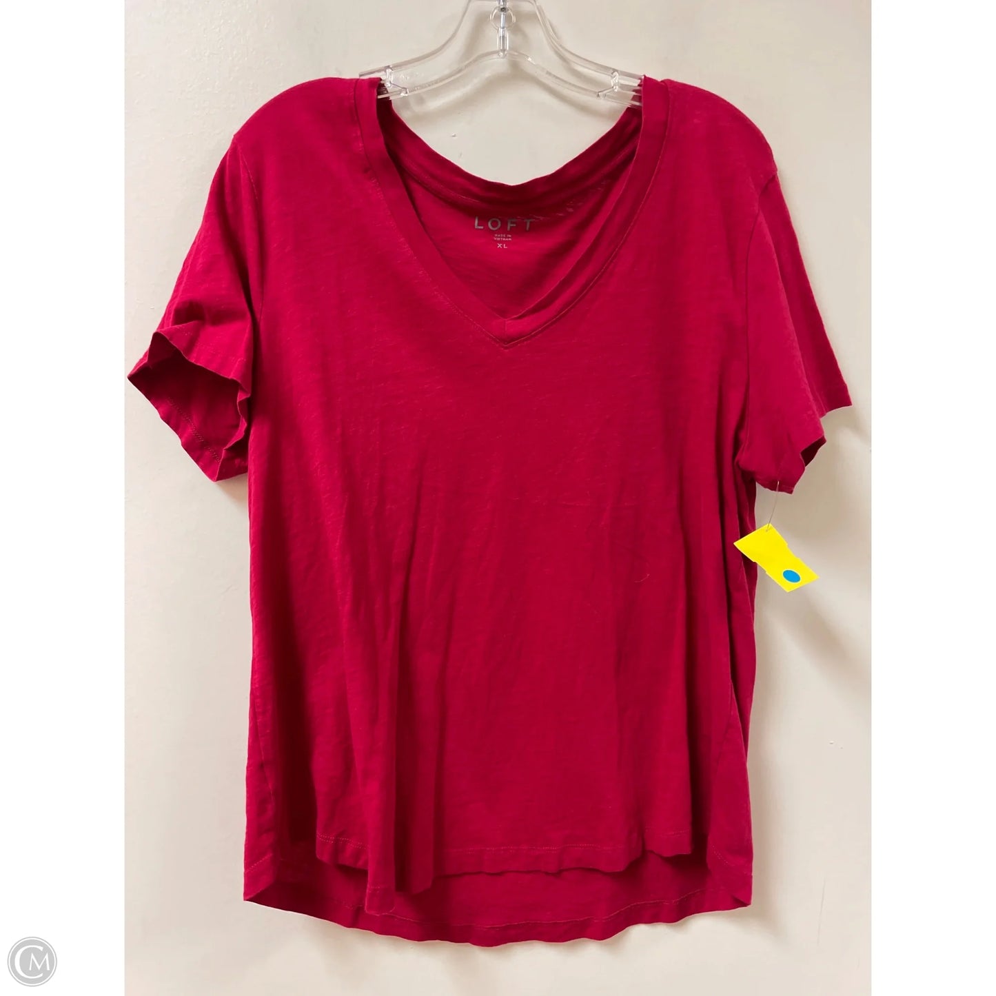 Top Short Sleeve By Loft In Pink, Size: Xl