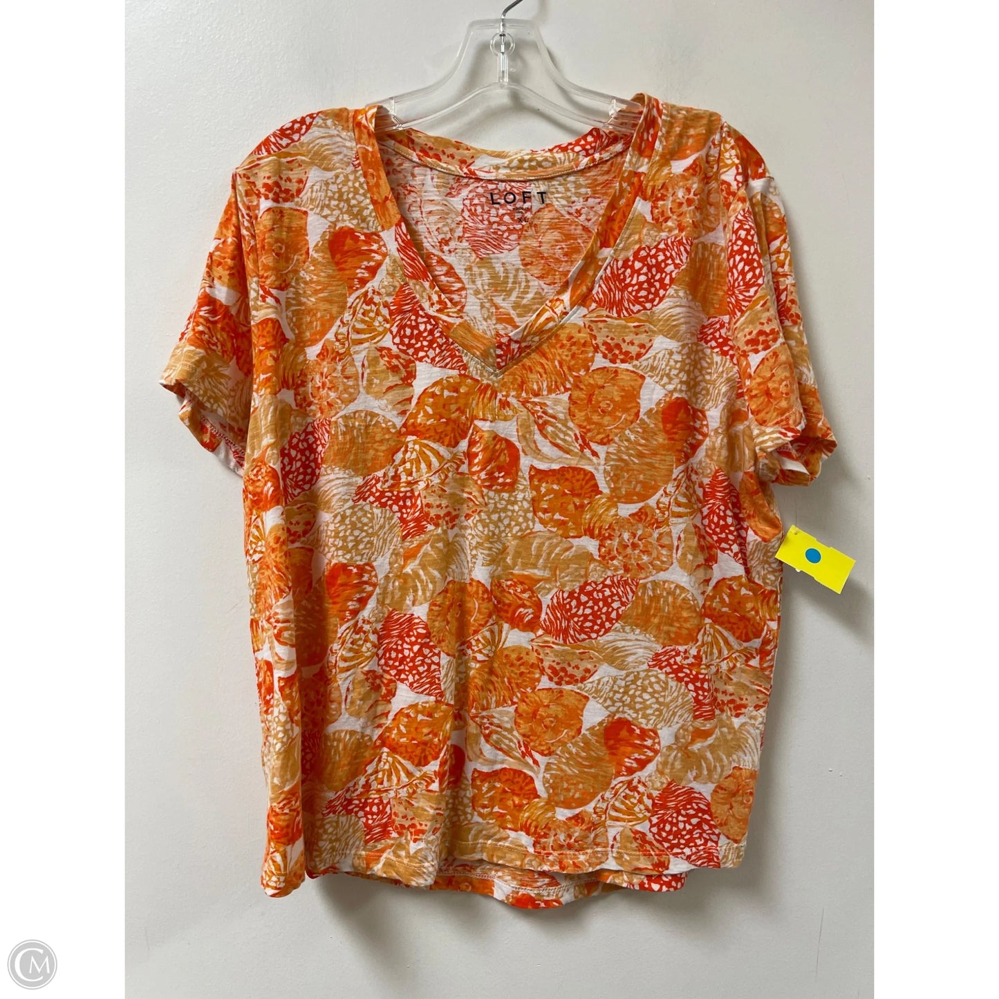 Top Short Sleeve By Loft In Orange, Size: Xl