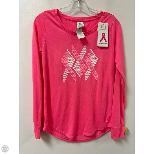 Athletic Top Long Sleeve Crewneck By Under Armour In Pink, Size: S