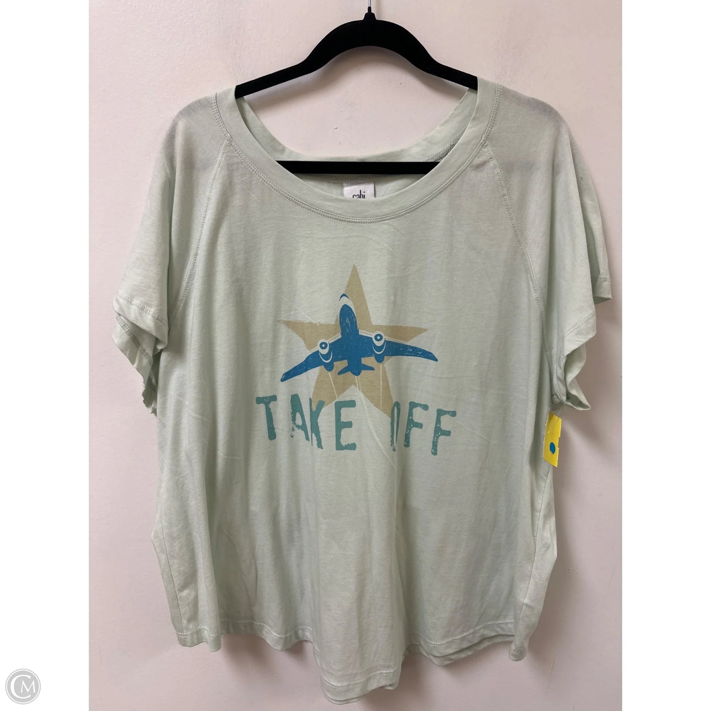 Top Short Sleeve By Cabi In Green, Size: Xl