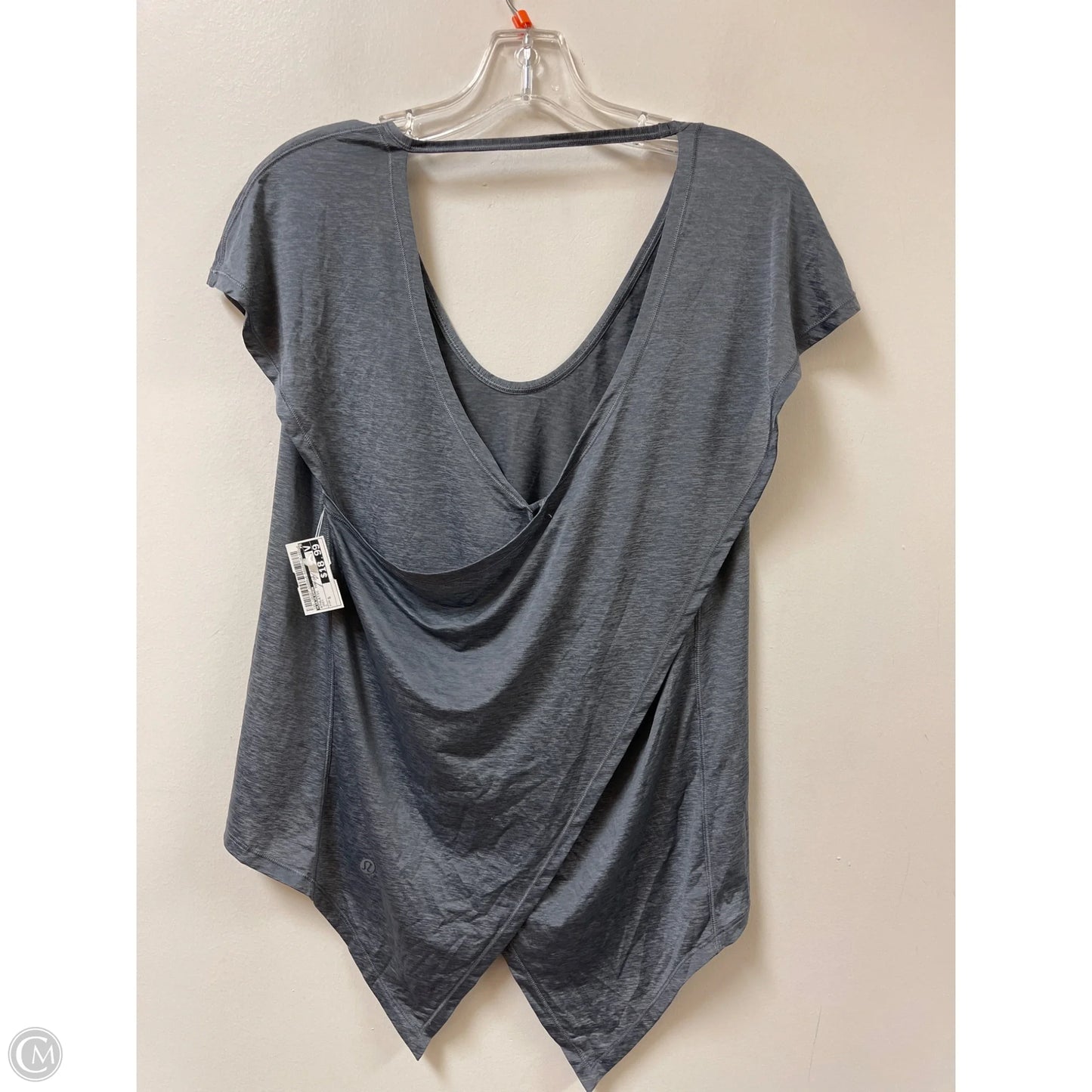Athletic Top Short Sleeve By Lululemon In Grey, Size: S