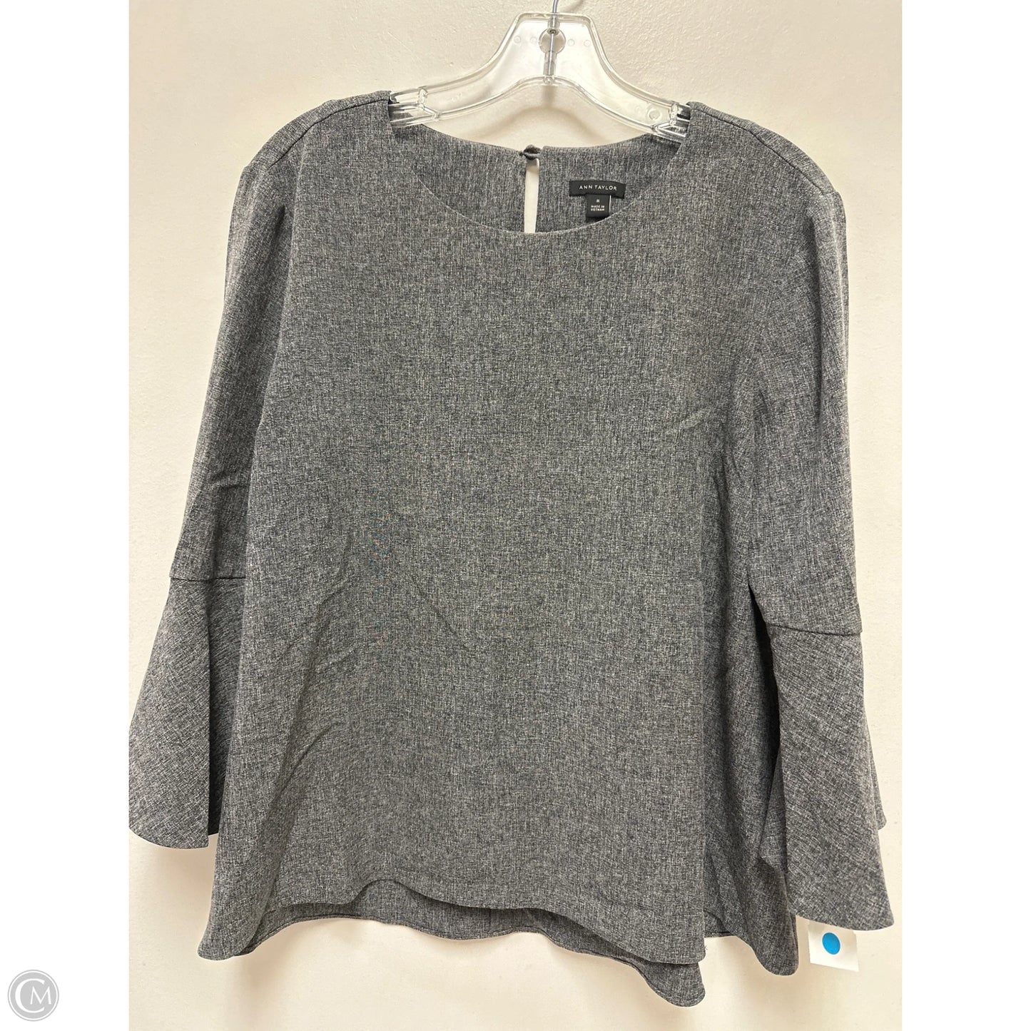 Top Long Sleeve By Ann Taylor In Grey, Size: M