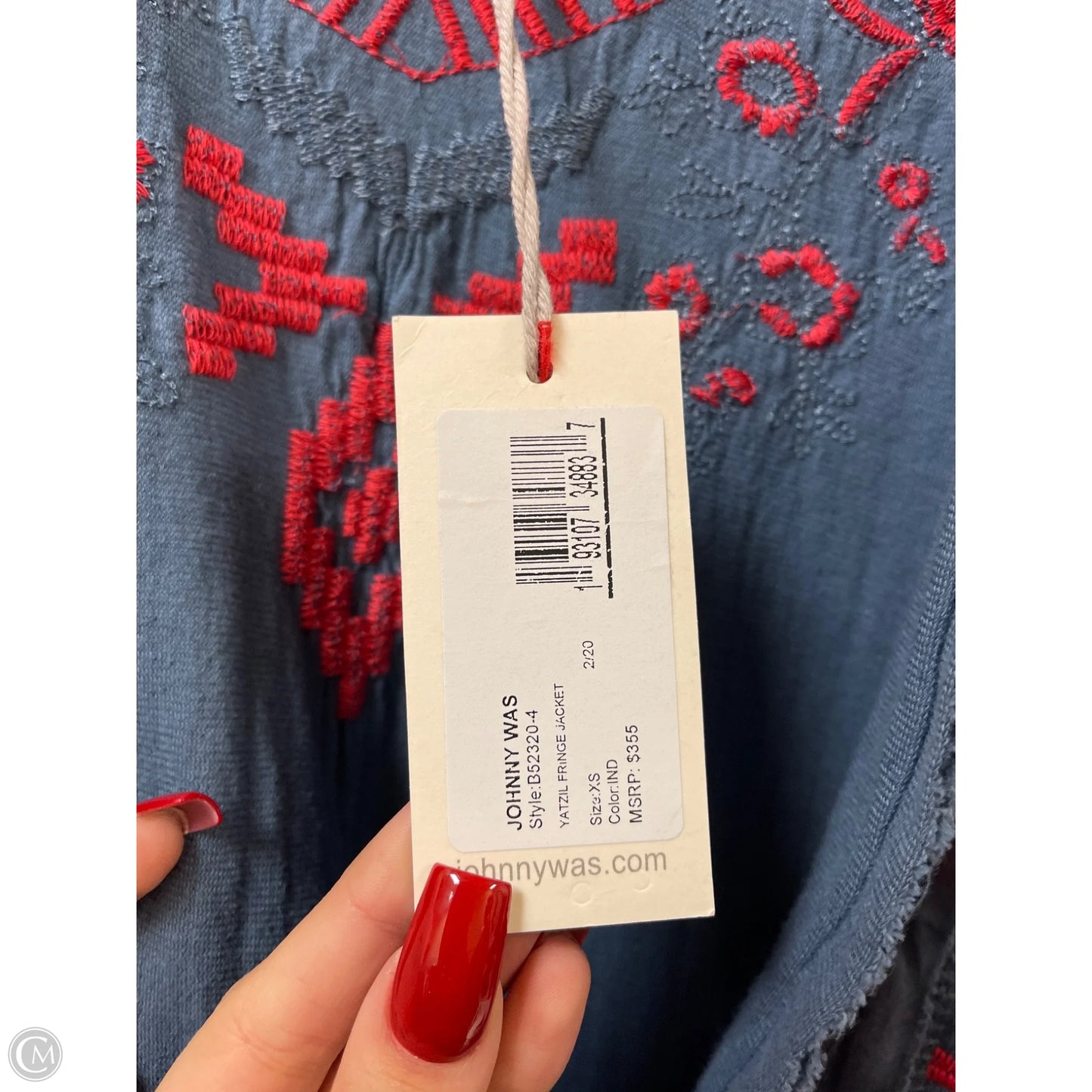 Sweater Cardigan By Johnny Was In Blue, Size: Xs