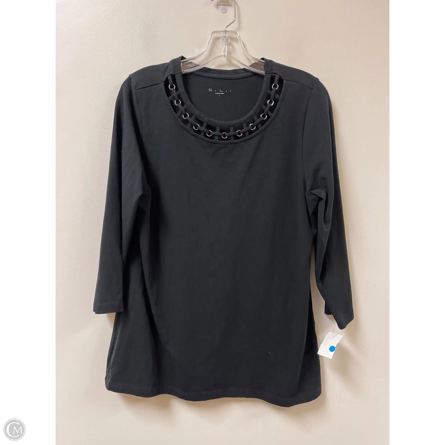 Top Long Sleeve By Clothes Mentor In Black, Size: L