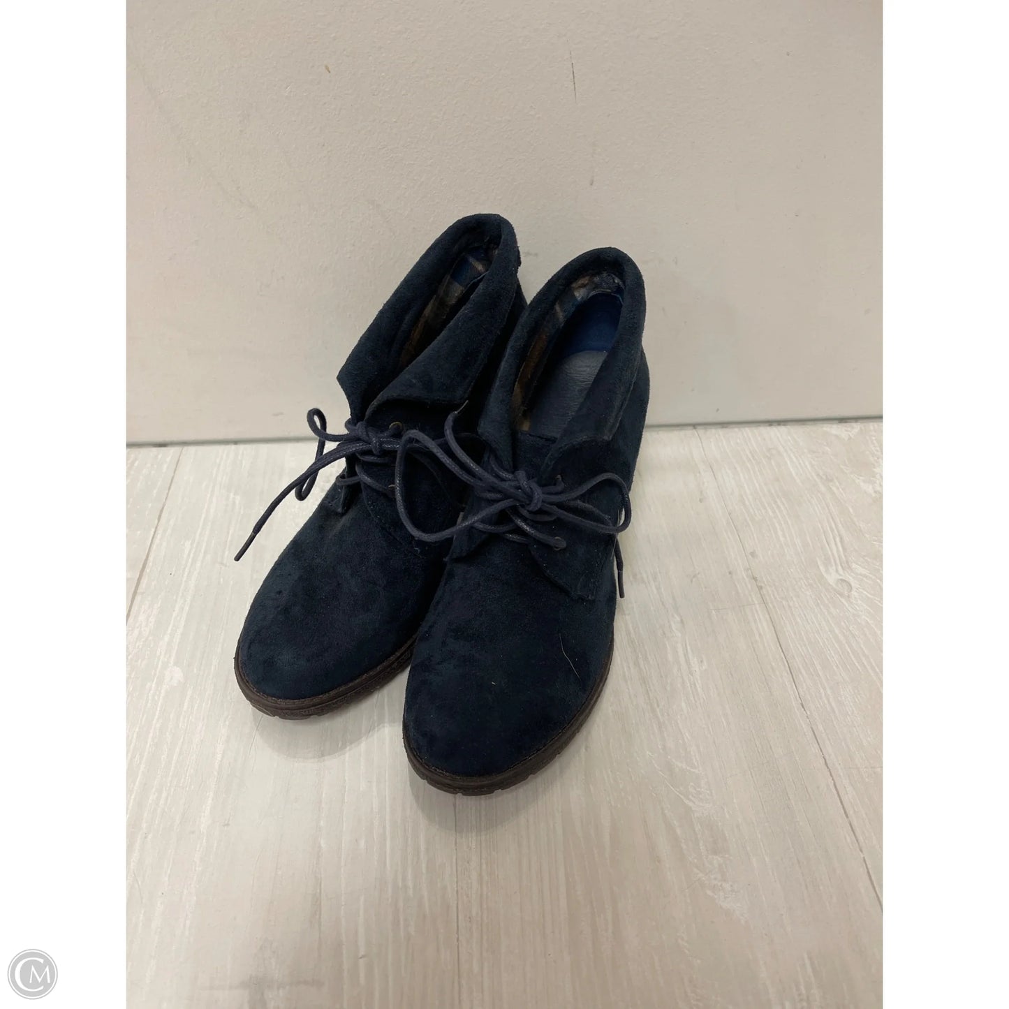 Boots Ankle Heels By Clothes Mentor In Navy, Size: 7