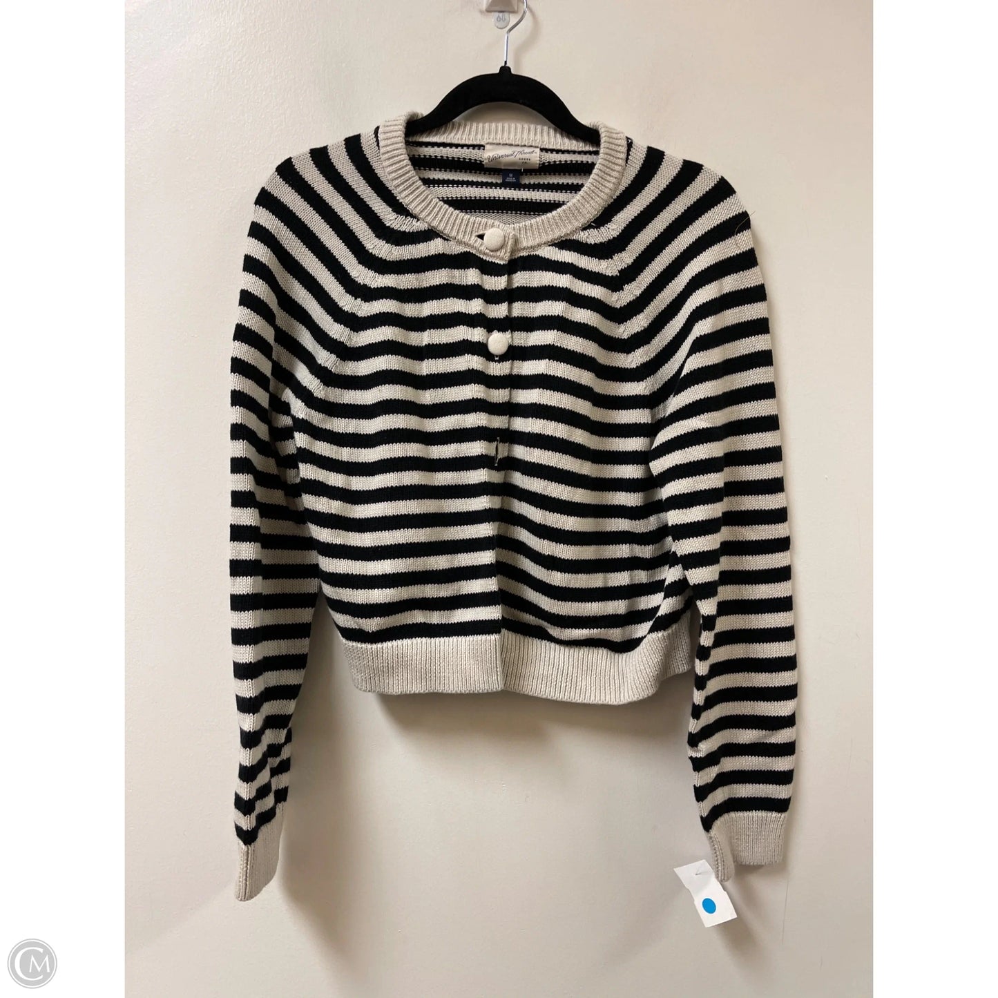 Sweater Cardigan By Universal Thread In Striped Pattern, Size: M
