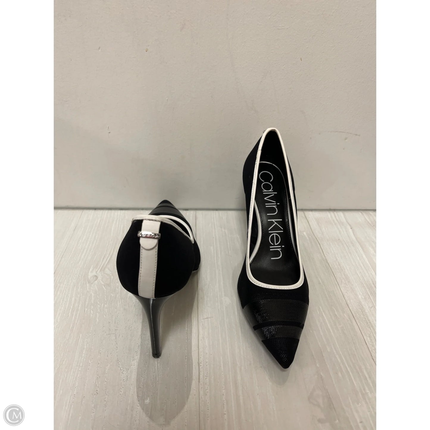 Shoes Heels Stiletto By Calvin Klein In Black & White, Size: 8