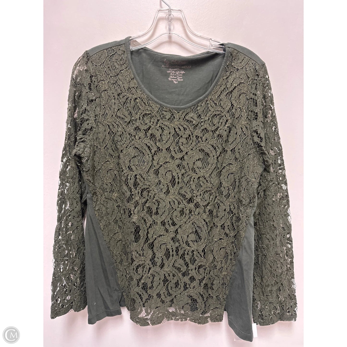 Top Long Sleeve By Chicos In Green, Size: M