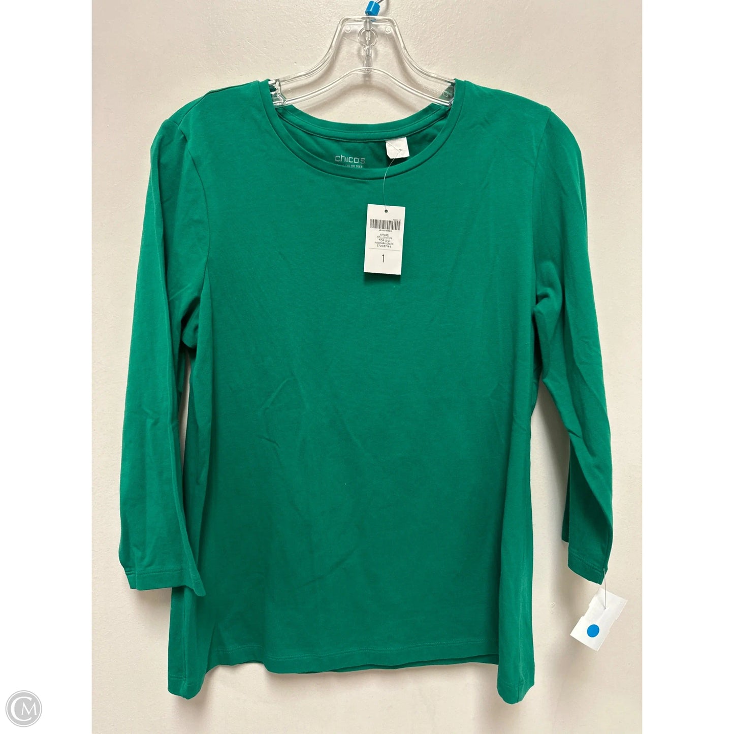 Top Long Sleeve By Chicos In Green, Size: M