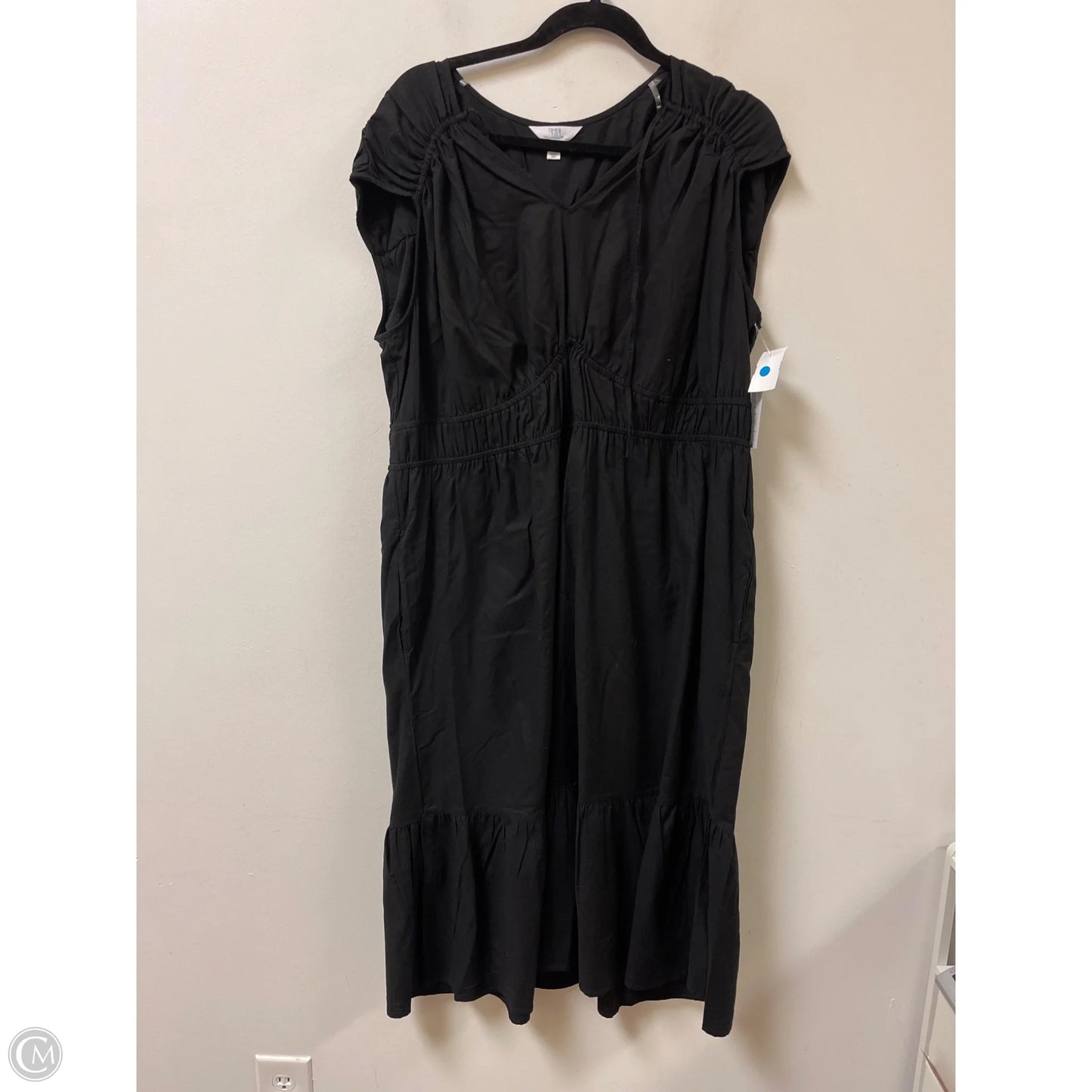 Dress Casual Midi By Time And Tru In Black, Size: 1x