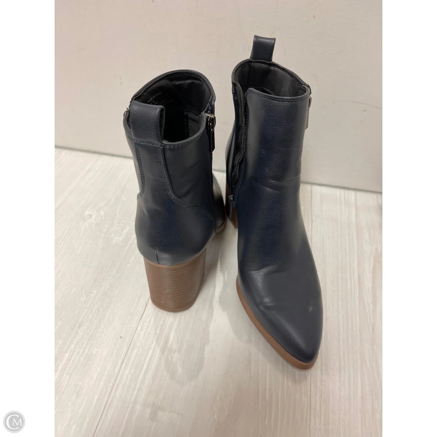 Boots Ankle Heels By Serra In Navy, Size: 9