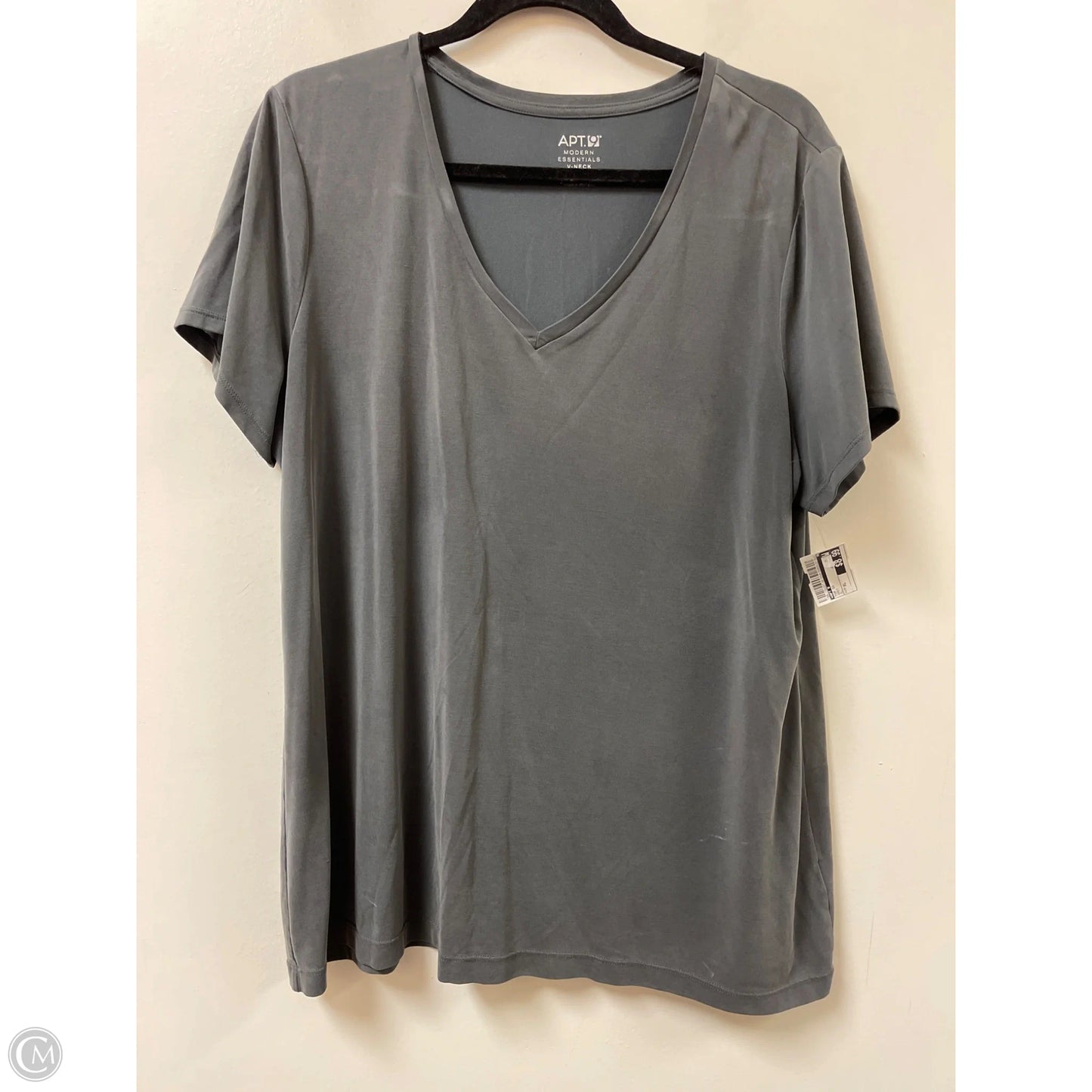 Top Short Sleeve By Apt 9 In Grey, Size: Xl