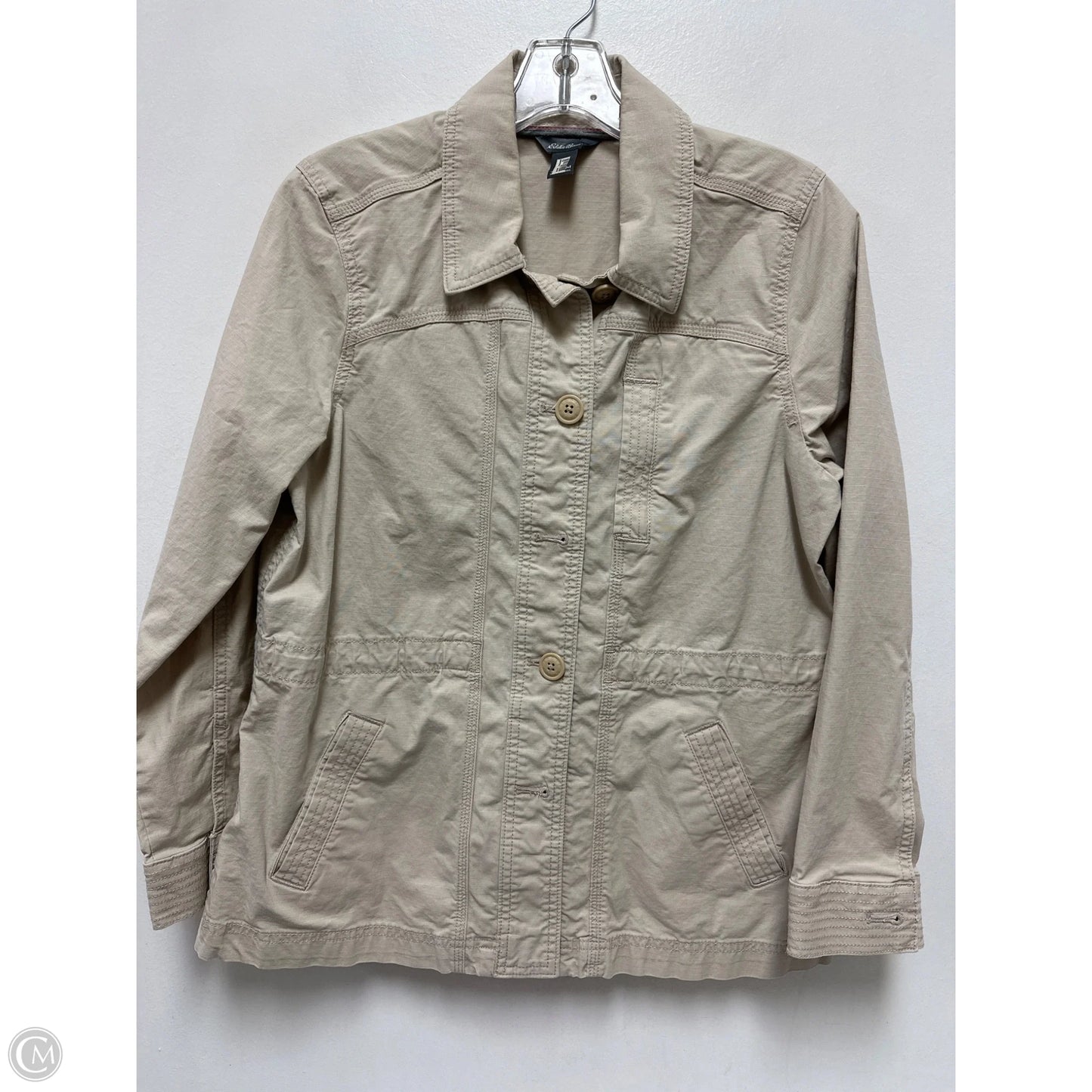 Jacket Utility By Eddie Bauer In Cream, Size: M